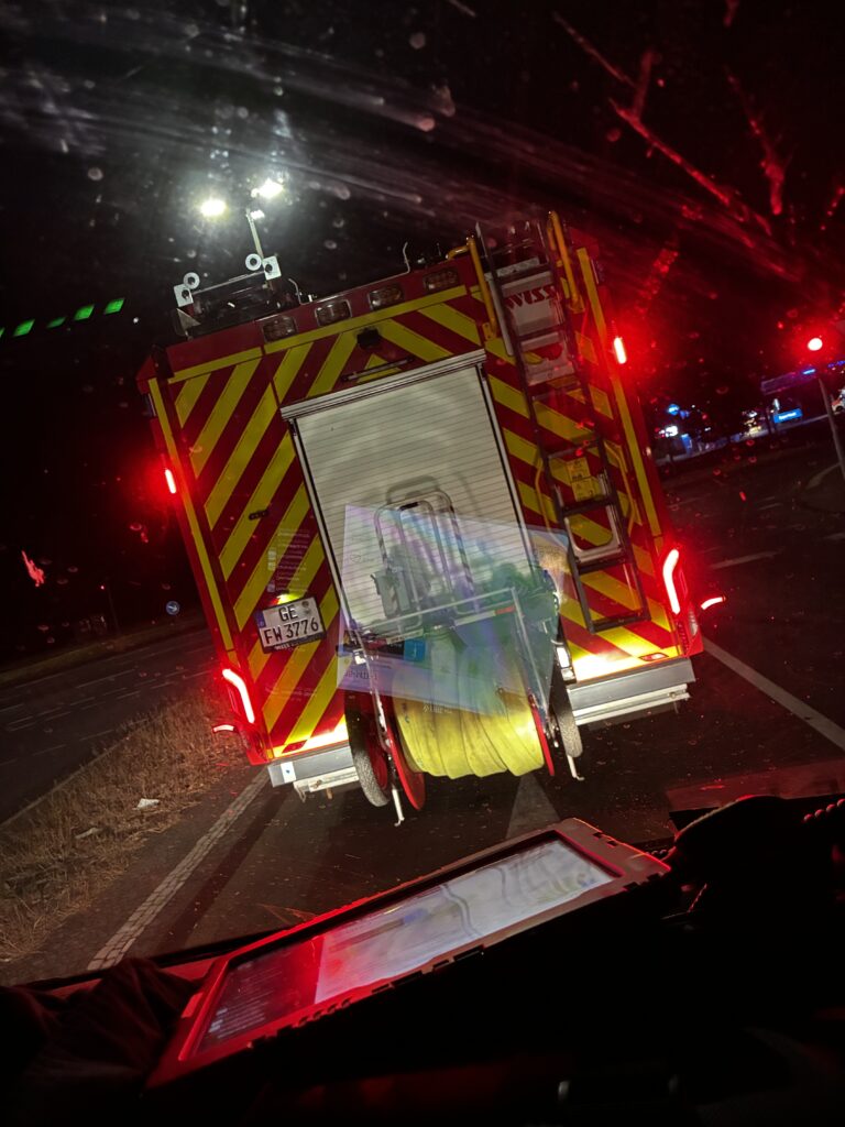 Rückfahrt von der Einsatzstelle.